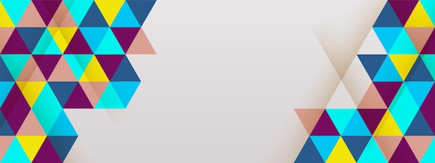 Vintage abstracte geometric kleurrijke retro design banner