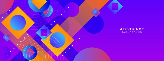 Vintage abstracte geometric kleurrijke retro design banner