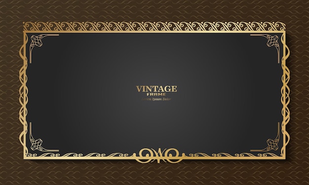 vintage achtergrond met gouden patroon ornament frame vectorillustratie