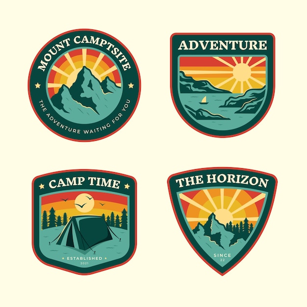 Vector vintage adventure badge collection