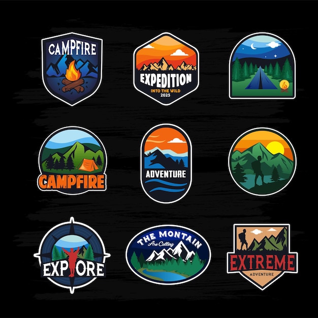 Vintage adventure logo collection - emblem logo