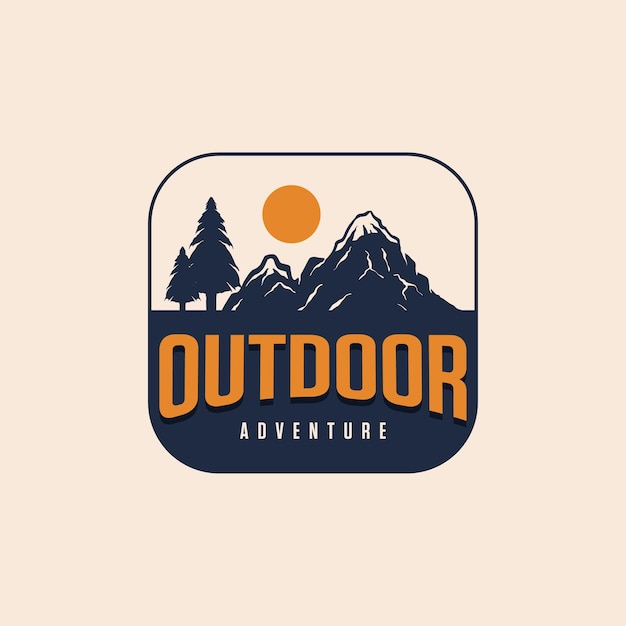 Vintage adventure logo premium vector