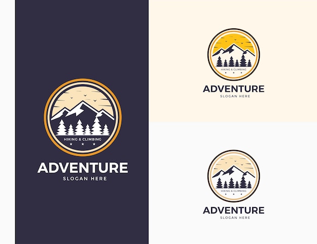 Vintage adventure peak logo
