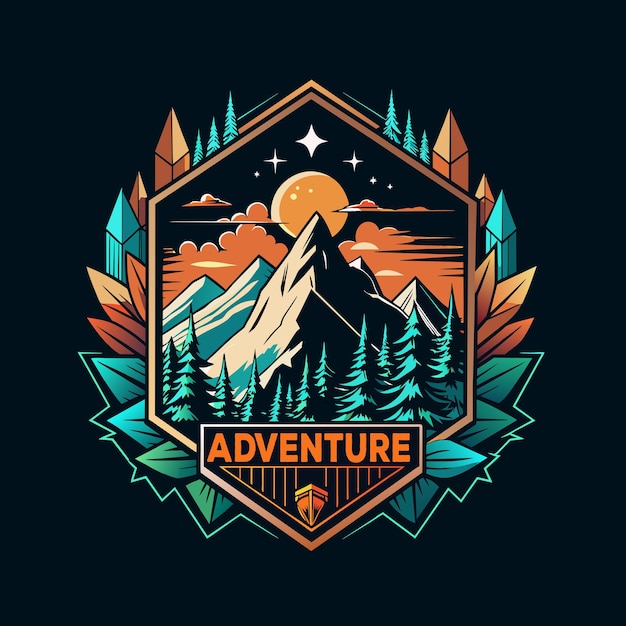 Vintage adventure tshirt print design vector illustration