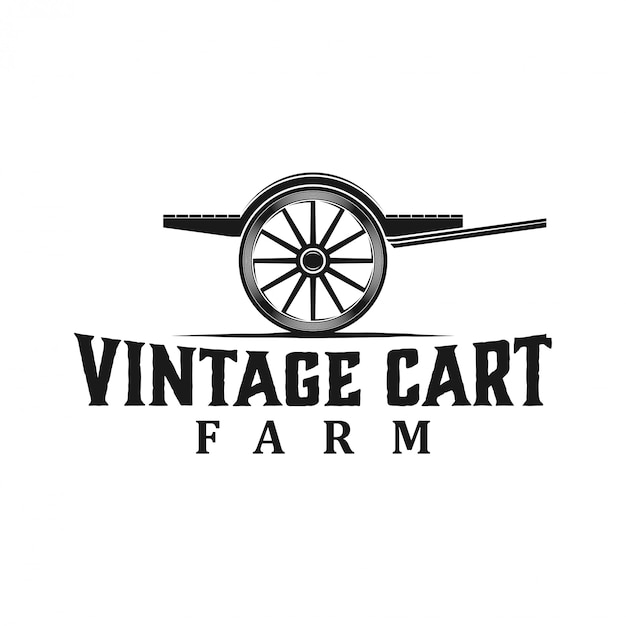 Vintage agricultural cart silhouette logo