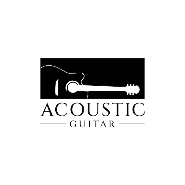 vintage akoestische gitaar logo ontwerp