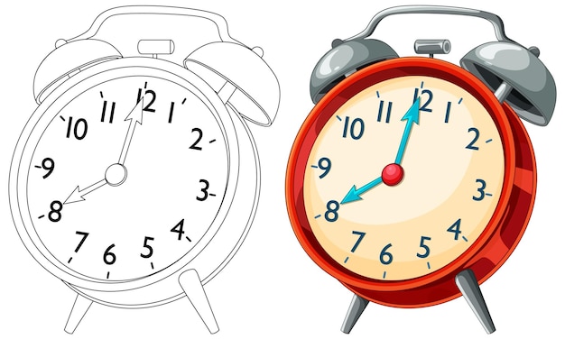 Vintage Alarm Clock Illustration