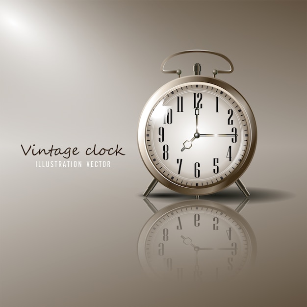 Vintage alarm clock illustration