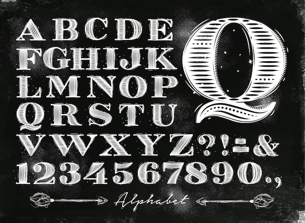 Vector vintage alfabet krijt