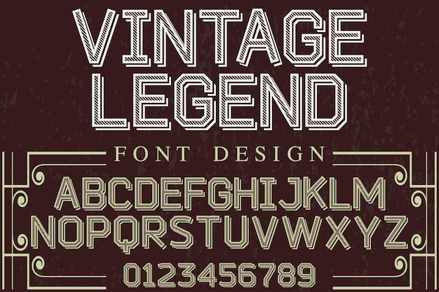 vintage alfabet lettertype ontwerp legende