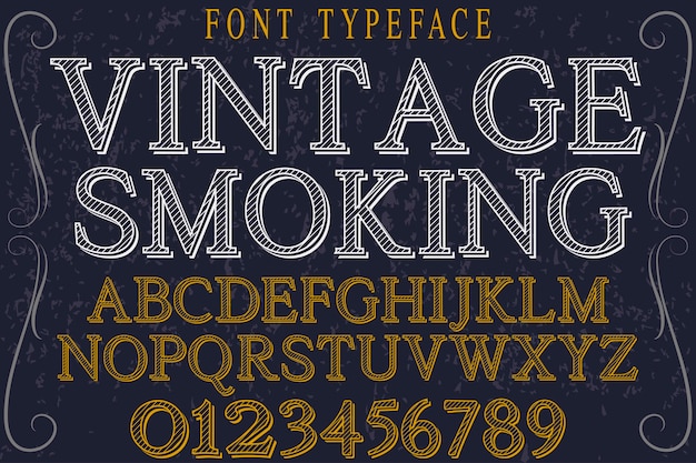 Vintage alfabet lettertype ontwerp roken