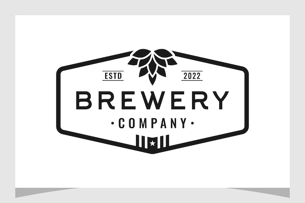 Vintage American Beer Brewery Wheat Malt Beer Brewing logo design