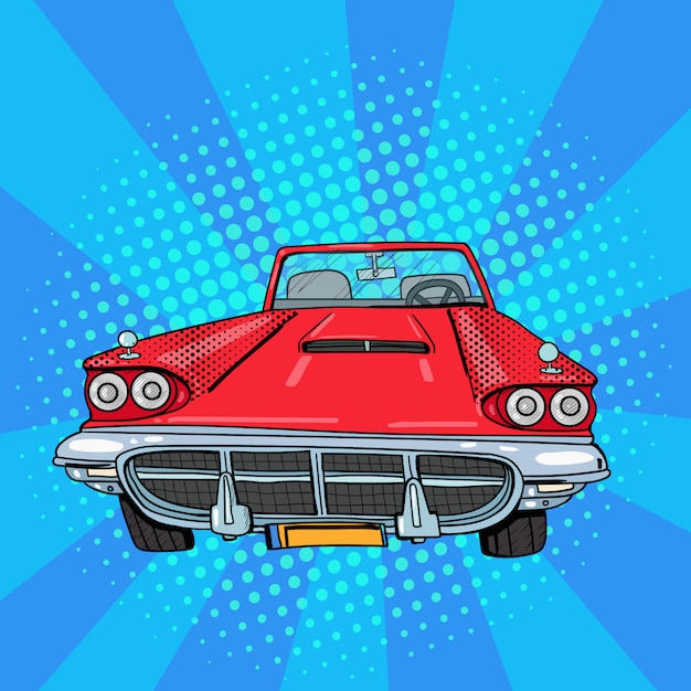 Vintage american car pop art