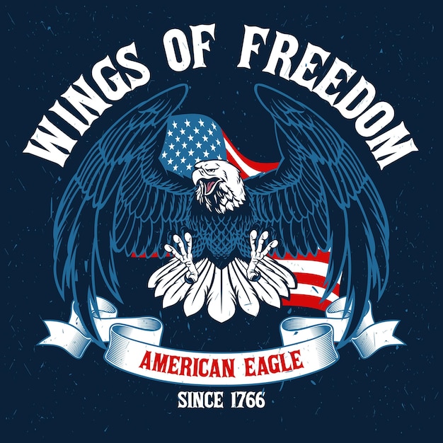 Vector vintage american eagle tshirt design