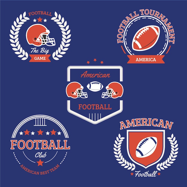 Vector vintage american football badge collection