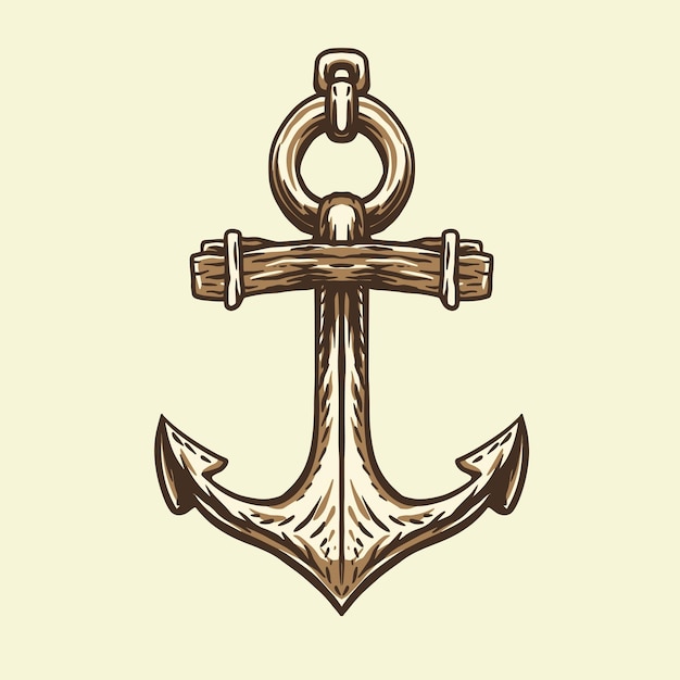 Vintage anchor illustration vector