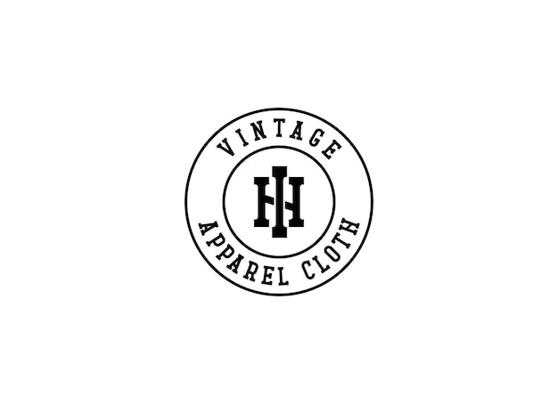 Vintage apparel logo Vintage apparel stamp design vector