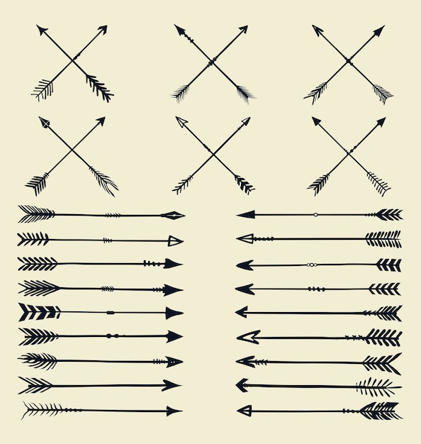 Vector vintage arrow collection