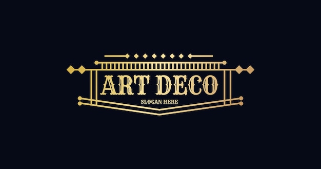 Vintage in art deco badge logo design Retro style graphic design