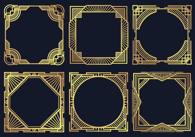 Vector vintage art deco design elements