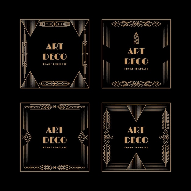 Vector vintage art deco frames-object