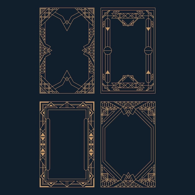 Premium Vector Vintage Art Deco Frames Object