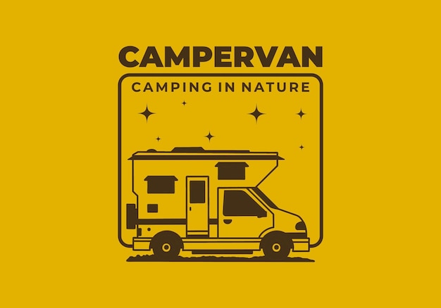 Premium Vector | Vintage art illustration of a camper van