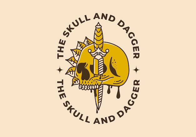 vintage art illustration of the skull and the dagger