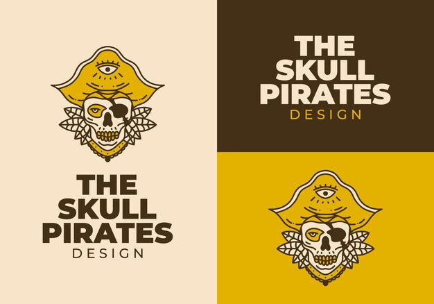 Vintage art illustration of the skull pirates