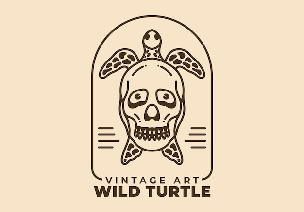 Vintage art illustration of a wild turtle