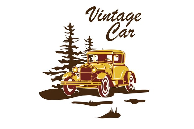 Vintage auto illustratie ontwerp