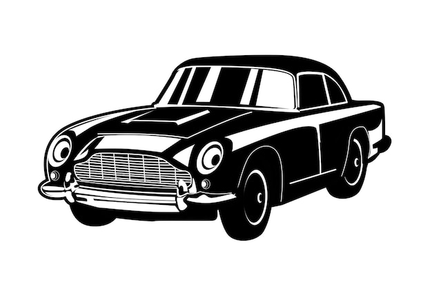 Vintage auto silhouet illustratie