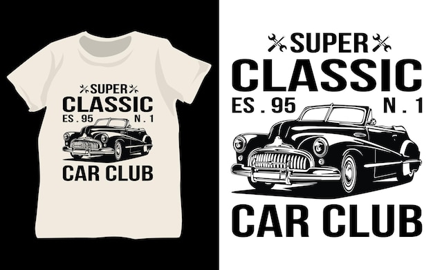 Vintage auto t shirt ontwerp