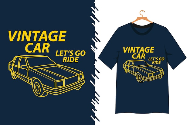 vintage autoillustratie voor t-shirtontwerp