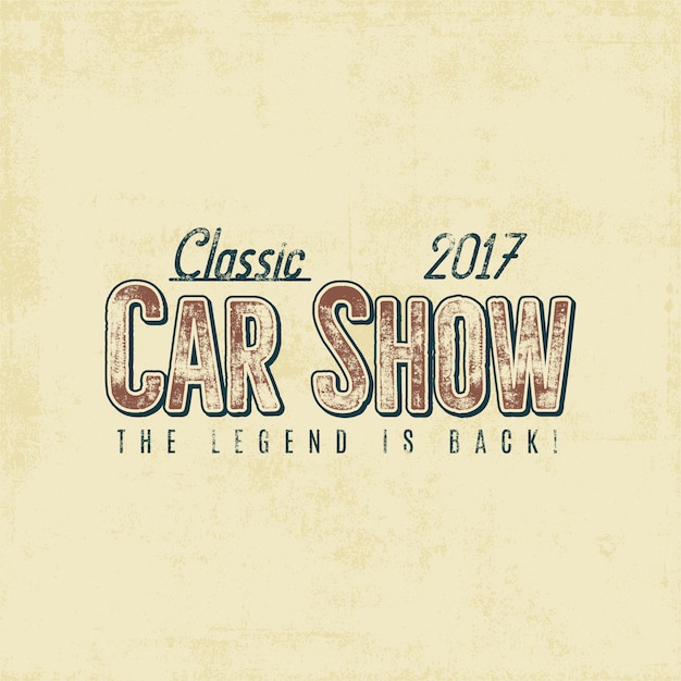 Vintage autoshow typografie