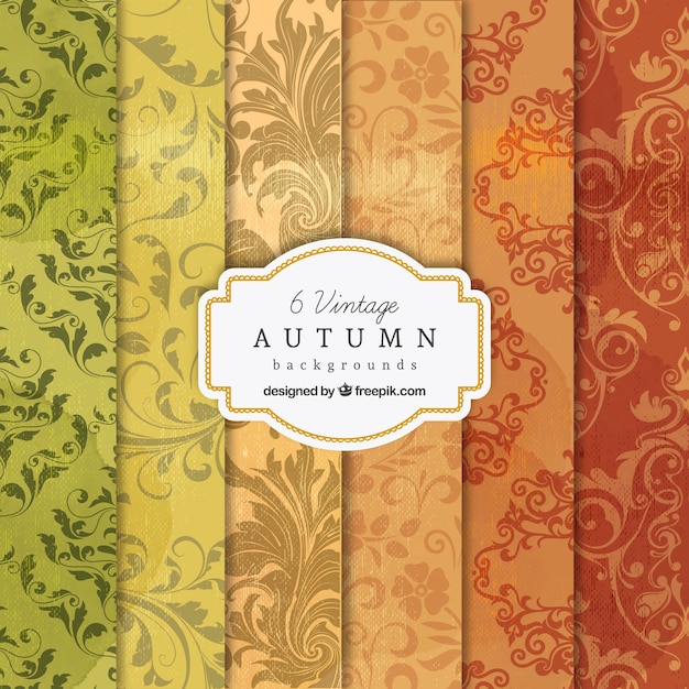 Vintage autumn backgrounds collection