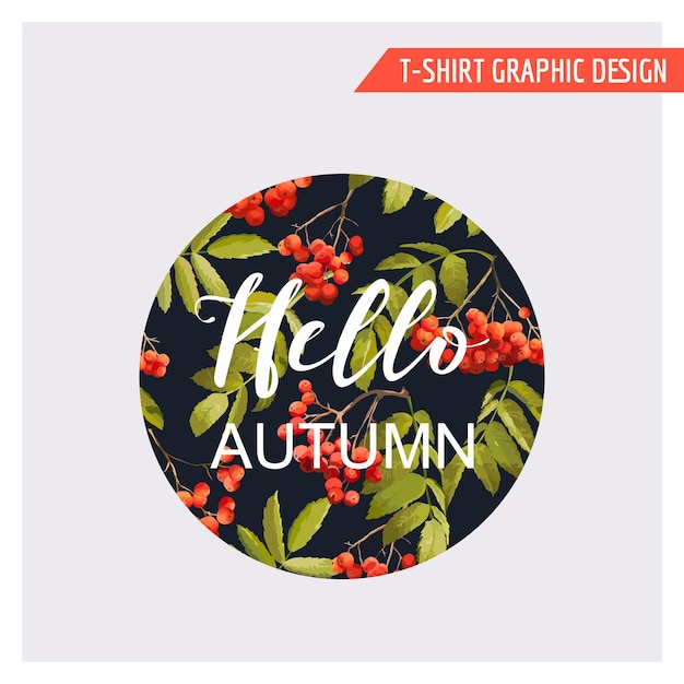 Vintage autumn floral graphic design