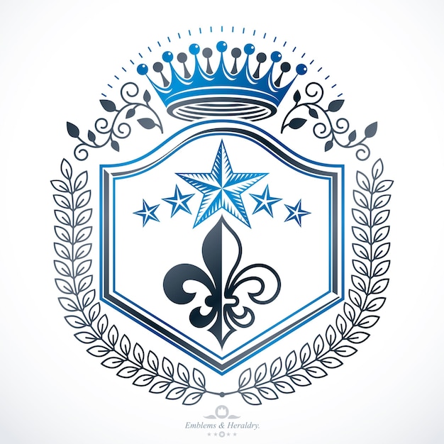 Vettore design vintage, stemma araldico vintage. emblema vettoriale.