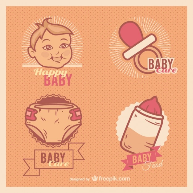 Vintage baby icons