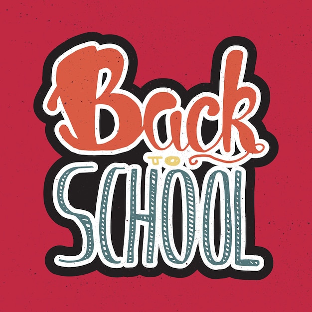Vector vintage back to school lettering banner knowledge day greeting card