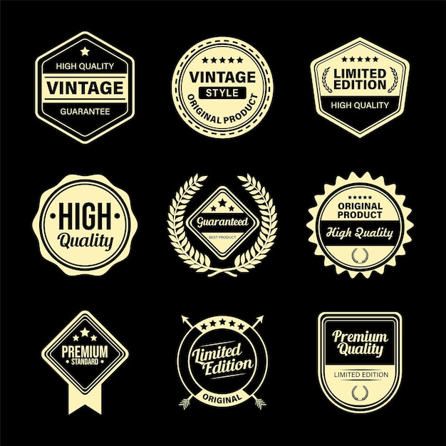 Vector vintage badge collection vector set