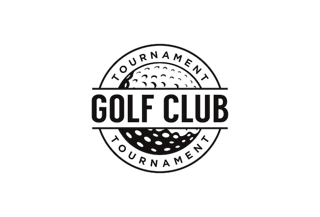 ビンテージ バッジ エンブレム ゴルフ クラブ ゴルフ トーナメント ロゴ ベクトル アイコン白背景に