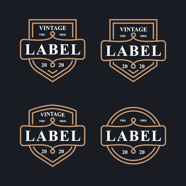 Vector vintage badge label emblem stamp logo design  stock