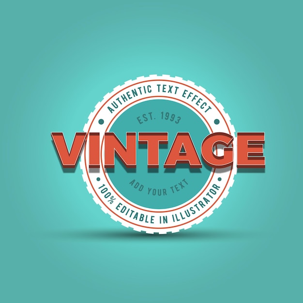 Vintage badge-logo en labelsjabloon met tekststijleffect