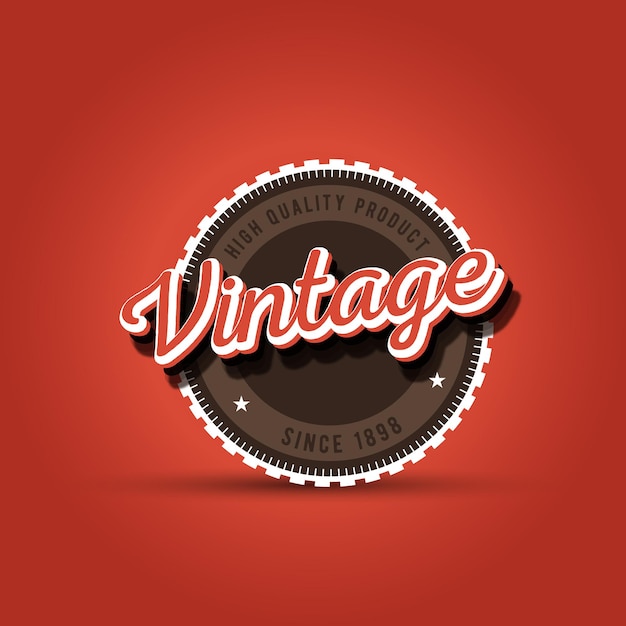 Vintage badge-logo en labelsjabloon met tekststijleffect