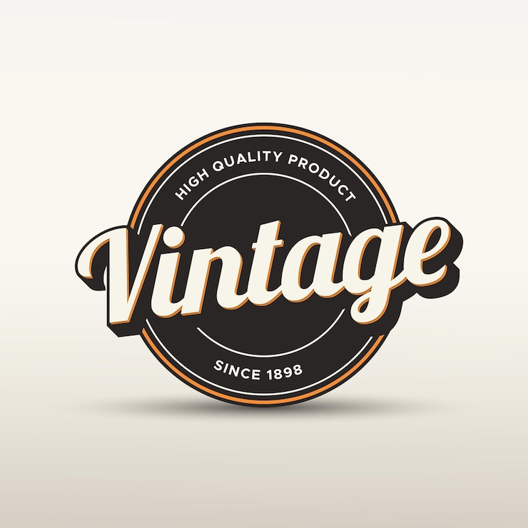 Vector vintage badge logotype and label template with text style effect