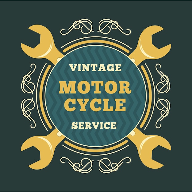 Vector vintage badge motorcycle service