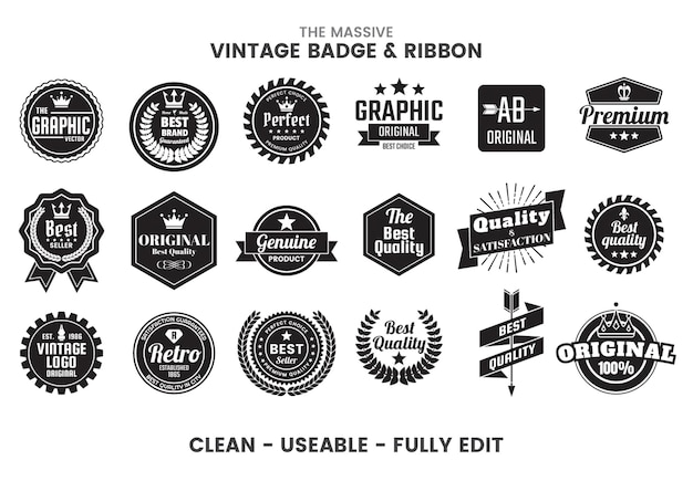 Vector vintage badge ribbon