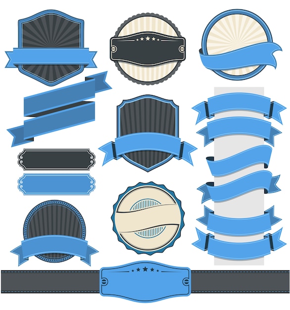 ベクトル ヴィンテージバッジとラベルコレクション