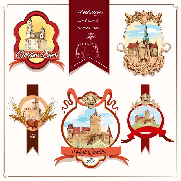 Vettore collezione vintage badge